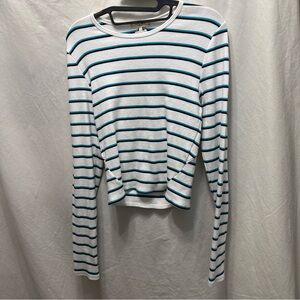 RAG & BONE THE ESSENTIAL RIB STRIPED LONG SLEEVE TEE SHIRT